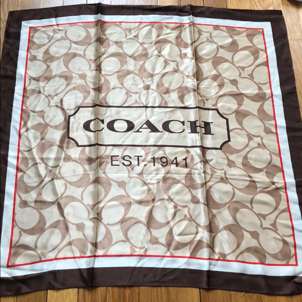 Classic Coach Silk Square Scarf